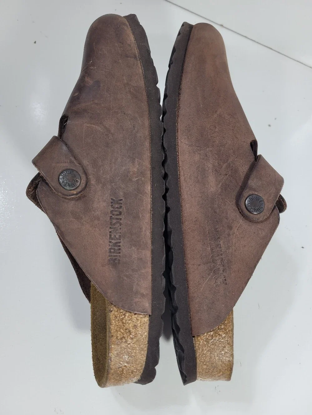 Birkenstock Boston Habana Brown Leather Clogs Regular Wide Size 39 US W8 M6 SFB